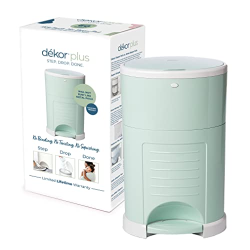 Image of Dekor Plus Hands-Free Diaper Pail | Soft Mint | Easiest to Use | Just Step – Drop – Done | Doesn’t Absorb Odors | 20 Second Bag Change | Most Economical Refill System |Great for Cloth Diapers