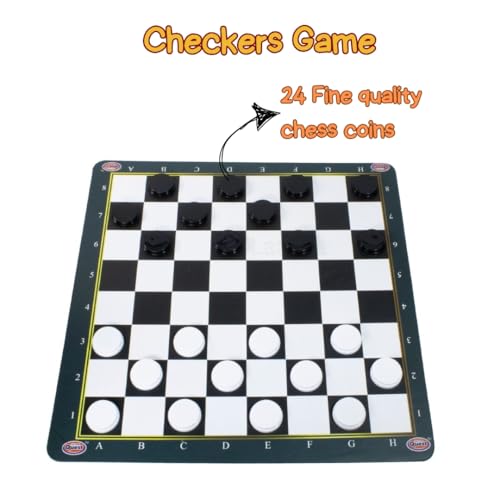 Image of 3-in-1 Board Game Set for Kids & Adults | Chess, Checkers and Chinese Checkers | Foldable Board, Durable Playing Pieces, Indoor Strategy Game for Family Fun & Learning | Ages 6+