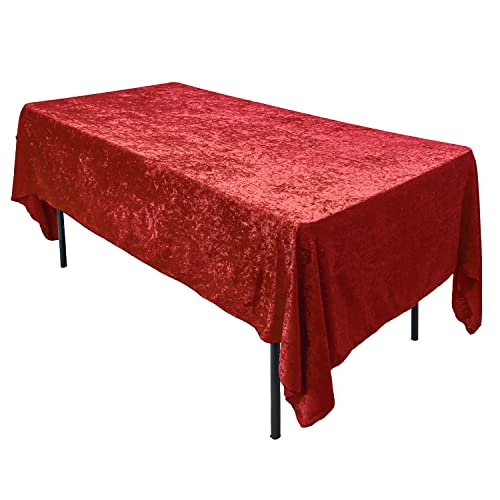 AK TRADING CO. Lush Panne Velvet Tablecloth - 60 x 102 Inch Rectangular Table Cover | Great for Buffet Table, Parties, Holiday Dinner, Wedding & Baby Shower - Red