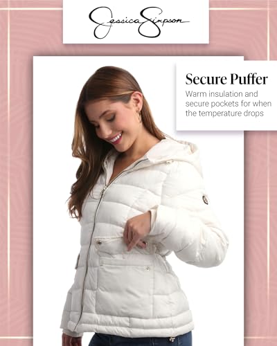 Jessica Simpson Women's Puffer Jacket - Full Zip Up Insulated Quilted Jackets for Women - Cozy Women Winter Coats (S-XL)4