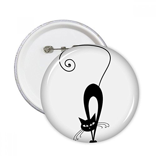 Pins chat noir Halloween rond multicolore pour customisation vêtement en tissu