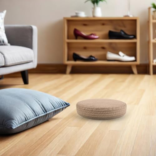 Abaodam Hand-Woven Round Rope Tatami Style Floor Sitting Cushion with Optimal Support and Shape Retention, Beige Japanese Seating Mat for Tea Rooms and Living Spaces, 11.8x2.3 Inch - Image 6