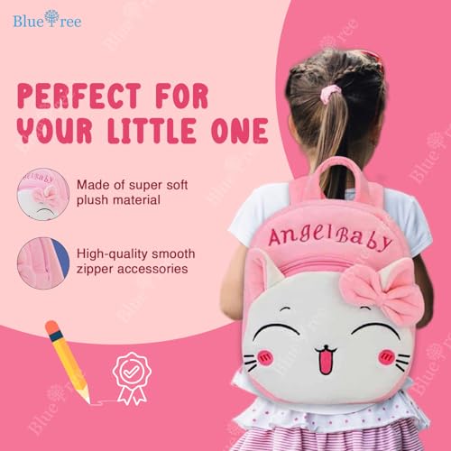 Blue tree Cute Kids Backpack Toddler Bag Plush Animal Cartoon Mini Travel Bag for Baby Girl Boy 1-5 Years (small, Angel Baby Careem, Pink) (Image - 3)