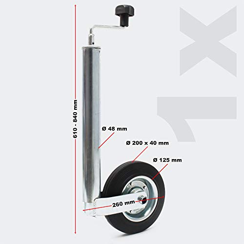 Anhänger Set 10-teilig, Stützrad mit Klemmhaltern, Stützen & Unterlegkeilen, bis 150 kg – Bild 3