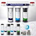 Whole House Water Filter System, 3-Stage Home Water Filtration System with 3/4" NPT Brass Port, Includes Sediment, GAC & CTO Filters, Reduces Chlorine, Rust & Scale, High Flow for City & Well Water