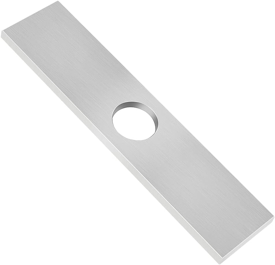 TNROTED Silver Square Faucet Deck Plate, 10 Inch Stainless Steel