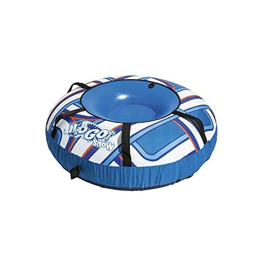 H2OGO! Snow 39055E Polar Edge Covered Inflatable Snow Tube, Blue, White