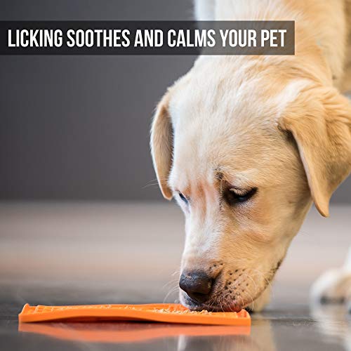 Hyper Pet Boredom Buster Slow Feeder Dog Mat & LickiMat (Perfect For Dog Food, Dog Treats, Yogurt, or Peanut Butter) [Fun Alternative to a Slow Feed Dog Bowl] Available in a Variety of Colors & Sizes - Thumbnail 2