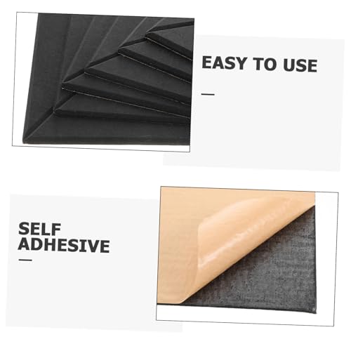 BESTonZON 6pcs paneles acústicos autoadhesivos para absorción de sonido para estudio en casa reducción de ruido acolchado de pared para mayor claridad de audio y para salas de grabación y dormitorios miniatura 3