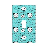 Cute Panda 1 Print Light Switch Cover Plate, 1- Gang Standard Size 4.5\" x 2.76\", Decorative Toggle Wall Plate Covers, Unbreakable Polycarbonate Thermoplastic