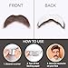 Fake Mustache for Men Classic Halloween Self Adhesive Fake Beard Novelty Stick On Fake Mustaches Brown
