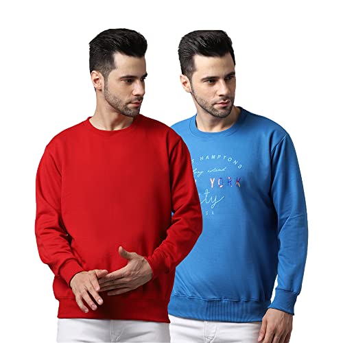 Image of Mack Jonney Fleece Round Neck Printed Sweatshirt for Men (Pack of 2)-SW RRN MRN 44 MRN 02-P