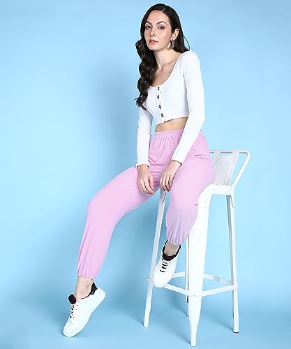 Image of Women Casual Bright Black Solid Women Joggers