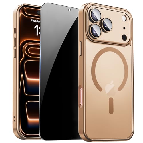 Image of for iPhone 17 Pro Max Case with Privacy Screen Protector, Brown
