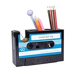 Creative Tape Pen Holder, Retro Cassette Tape Dispenser, Stationery Desk Tidy Container, Office...
