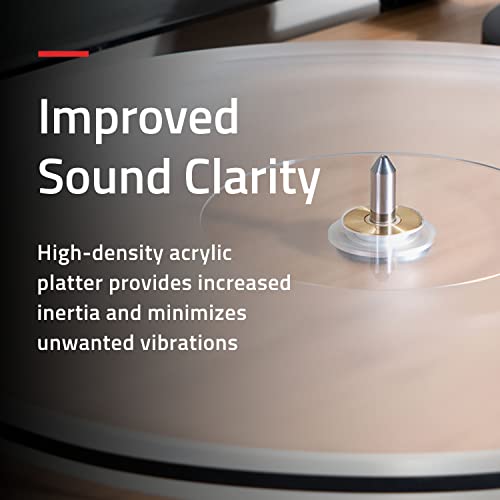 Image of Fluance RT85N Reference High Fidelity Vinyl Turntable Record Player with Nagaoka MP-110 Cartridge, Acrylic Platter, Speed Control Motor High Mass MDF Wood Plinth Vibration Isolation Feet - Piano White