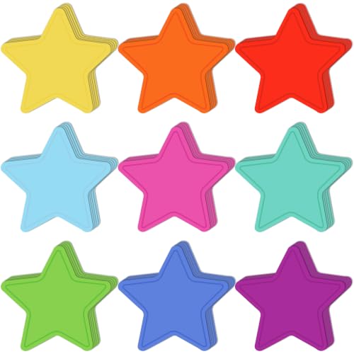 Image of Vuzvuv 108Pcs 3.6 Inch Rainbow Star Cutouts for Classroom Wall Cutouts