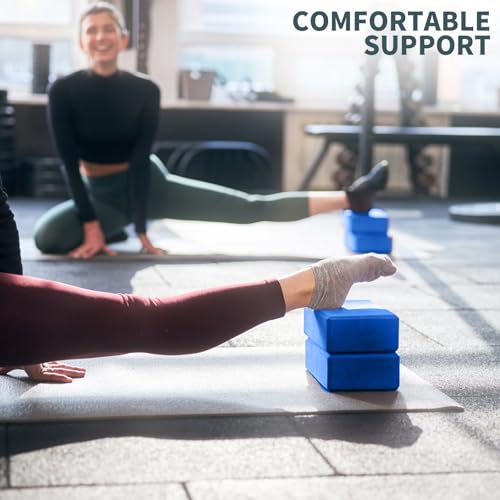 Image of Yoga Blocks 2 Pack, 9x6x3in Pilates Block, Non-Slip Foam Brick for Exercise