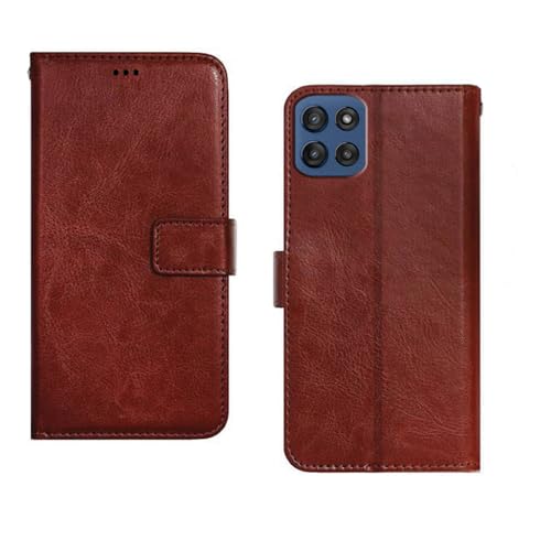 Image of amazon basics Moto Edge 60 Stylus 5G Flip Cover | Card Pockets Wallet & Stand | Flip Cover for Moto Edge 60 Stylus 5G (Brown)
