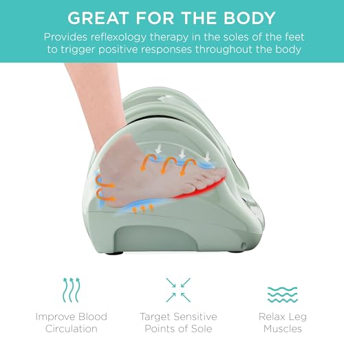 Image of Best Choice Products Shiatsu Foot Massager for Pain Relief, Plantar Fasciitis, Neuropathy, Blood Circulation, Remote Control w /Compact Design - Sage