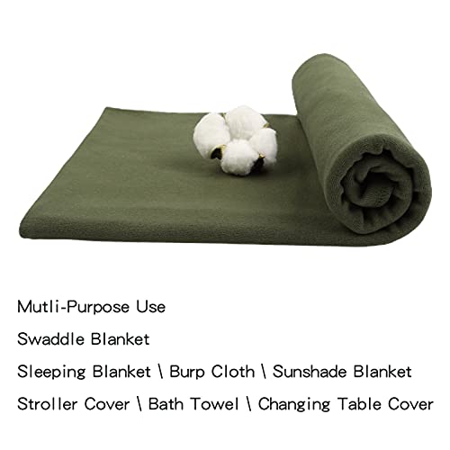 Image of PESAAT Cotton Baby Swaddle Hat Set Newborn Infant Hats Receiving Blankets for Baby Boys Girls