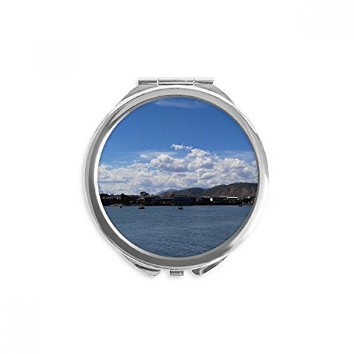 Miroir rond de poche les vagues et récifs design artistique compact de 2,6 pouces