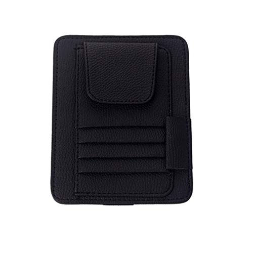 Wakauto Car Visor Card Bag Visor Document Pouch Visor Sunglasses Pocket Sun Visor Leather Organizer for Auto Vehicle