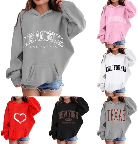 Hoodies For Teen Girls Trendy Y2K Cute Long Sleeve Letter Print S...