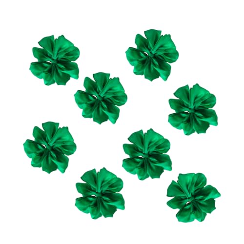 Image of Readymade Ribbon for School Girls - Soft Satin Bow Hair Accessory - Easy to Wear, Stylish & Neat Look - Ideal for School Uniforms bow in girls & Daily Use - Pack of 8 /School Ribbon in Kids(Green Colour)