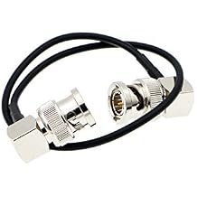 Uonecn Flexible HD SDI Cable RG179 Right Angle BNC Male to Right Angle BNC Male 75ohm for Blackmagic HyperDeck Shuttle and BMCC BMPC Hyperdeck Cameras 30cm
