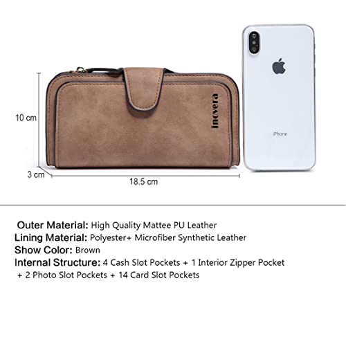 INOVERA-LABEL-Brown-Vegan-Leather-Womens-Tri-fold-Women-Fashion-Card-Coin-Holder-Ladies-Long-Purse-Clutch-Wallet-KK24