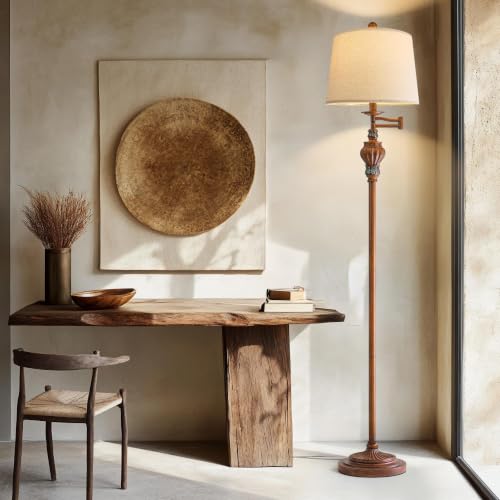 Image of Vintage Floor Lamp with 350 Adjustable Swing Arm 61 inch Lamps for Living Room