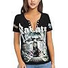 Sabaton Women's Black Tee Shirts Short Sleeve T-Shirt V Neck Soft Tshirt for Men Fans Gifts Merch Clothes Novelty Tops S #1