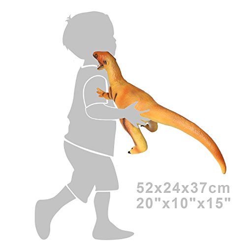 rainbow yuango 20" 10" 15" Educational Plastic Dinosaur Model Action Figures Toy Realistic Vinyl Plastic Dinosaur Model for Kids Soft Touch (Tyrannosaurus-1667) - Thumbnail 2