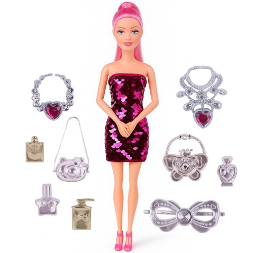 Image of Toyshine Layana Fashion Doll with Stylish Dress and Accessories Beauty and Style Pretend Play Gift for Girls Kids 3+