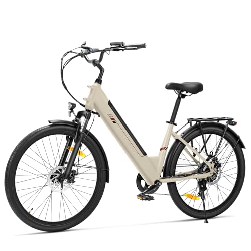 Touroll J2 St Vélos électriques, Autonomie 100KM, Vélo de Trekking avec Moteur 250W 45Nm, Batterie Amovible 561Wh, 26