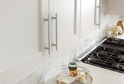 Image of Amerock 6-5 /16 inch Bar Pulls Stainless Steel Drawer Pull | 6-5 /16 inch (160mm) Center-to-Center Mounting Distance and 8-5 /8 inch Overall Length, Durable Stainless Steel Cabinet Hardware