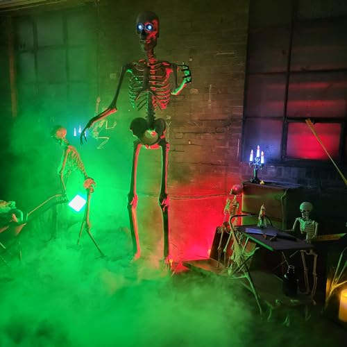 8ft (240cm) Life Size Standing Halloween Skeleton Decoration Poseable Skeleton | large Skeleton Halloween Decorations for Indoor or Outdoor Garden, Scary Halloween Decor for Halloween Parties