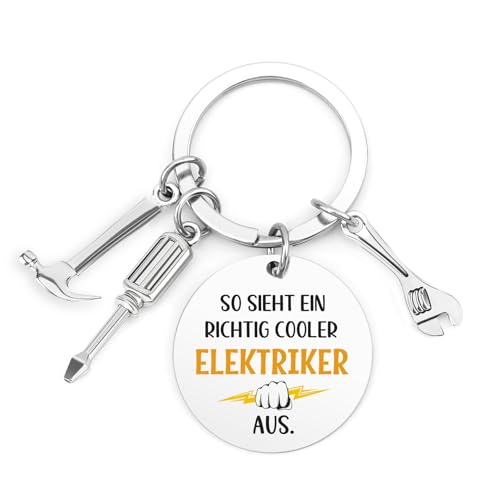 LmashRbaiw Elektriker Geschenk Schlüsselanhänger,Dankeschön für Handwerker Elektriker Geschenke für Männer Elektroniker
