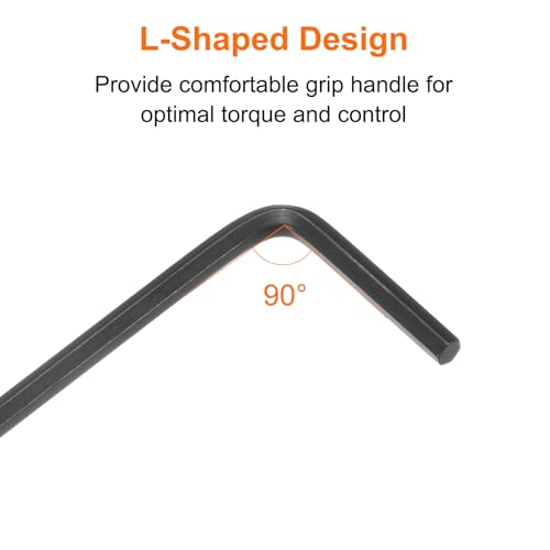 Image of HARFINGTON 20pcs Hex Key Wrench 5 /64 inch L-Shape Hexagon SAE Wrenches Chrome Vanadium Steel Repairing Tool for Home Repair, Black