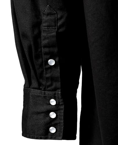 BOCOMAL FR Flame Resistant Shirts Fire Retardant Welding Shirts Snaps Fastener NFPA2112 7.5oz Black Men's Welder Shirt - Thumbnail 6