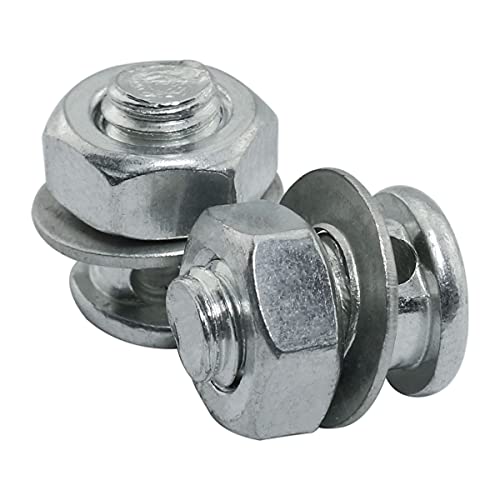 Zrm&E 8Pcs Brake Cable Regulator Clamp Lock Screw Bolt Locking Screw With Nuts And Washers For Bicycle Power Bike Mountain Bike Brake Line 26 Sliver #TOP4