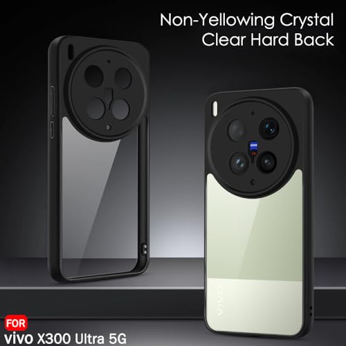 Image of TheGiftKart Hybrid Shockproof Back Cover Case for Vivo X300 Ultra 5G | Camera Protection Module | Hard Back Cover Case for Vivo X300 Ultra 5G (PC & TPU, Transparent Clear Back, Black Sides)