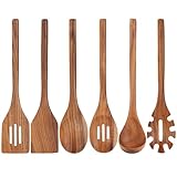 Comparison: Best Wood For Utensils 11 Acacia Wood Utensils Set - 6 Piece Handmade Wooden Spoons for Cooking, Natural Acacia Wood Kitchen Utensils for Non-stick Cookware, Turner, Serving Spoon, Slotted Spoon, Soup Ladle, Spaghetti