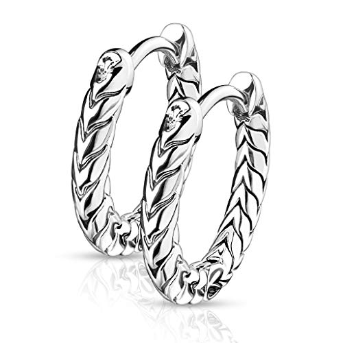 Preisvergleich Produktbild Autiga® Creolen Edelstahl Damen Kreolen Ohr-Stecker Ohr-Ringe silber