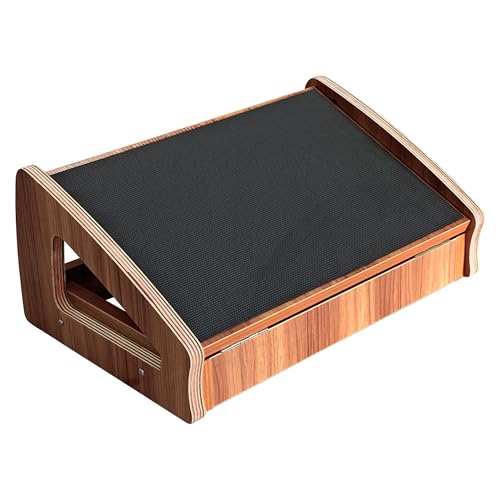 Höhenverstellbare Fußstütze aus Holz - Ergonomischer...