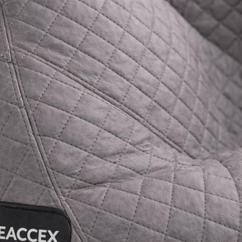 Image of Quilted Velvet Bean Bag with Filled Beans 3XL Bean Bag Chair | Capacity Upto 120Kg Weight | Filled Bean Bag Sofa (Grey3XL)