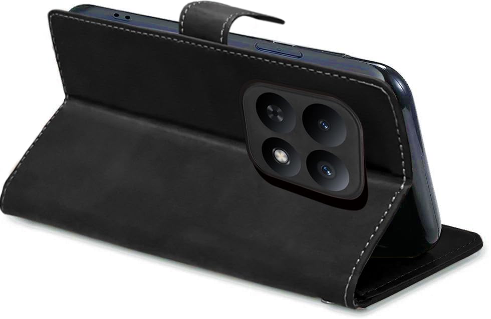 Image of Excelsior Flip Cover for Xiaomi Redmi Note 15, Poco M8 | Premium PU Leather | 360 Degree Protection (Black)