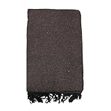 Open Road Goods Handmade Solid Color Yoga Blanket - Thick Mexican Blanket or Throw - Made for Yoga! (Dark Brown)