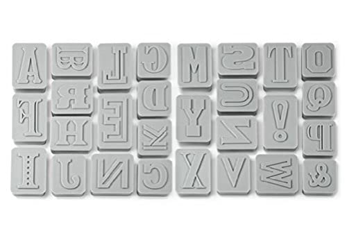 Genuine Fred LETTER PRESSED Type-Style Cookie Cutter/Stampers, Set of 28